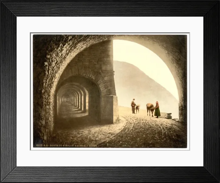 Framed Print : Simplon Pass, Winter Gallery, Valais, Alps of, Switzerland Framed Print : Simplon Pass, Winter Gallery, Valais, Alps of, Switzerland
