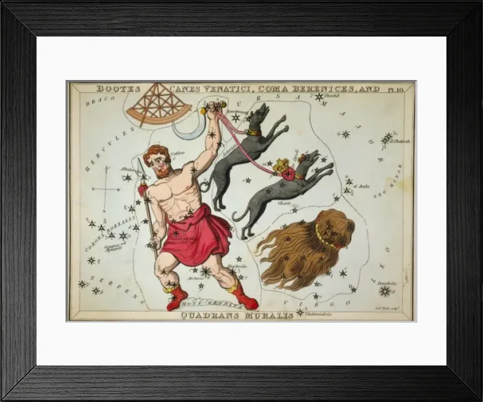 Framed Print : Bootes Canes Venatici, Coma Berenices, and Quadrans Muralis Framed Print : Bootes Canes Venatici, Coma Berenices, and Quadrans Muralis