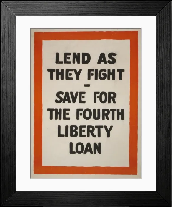 Framed Print : Lend as they fight - Save for the fourth Liberty Loan Framed Print : Lend as they fight - Save for the fourth Liberty Loan