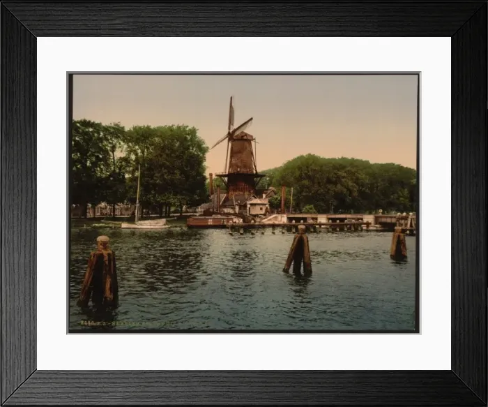 Framed Print : The Spaarne and windmill, Haarlem, Holland Framed Print : The Spaarne and windmill, Haarlem, Holland