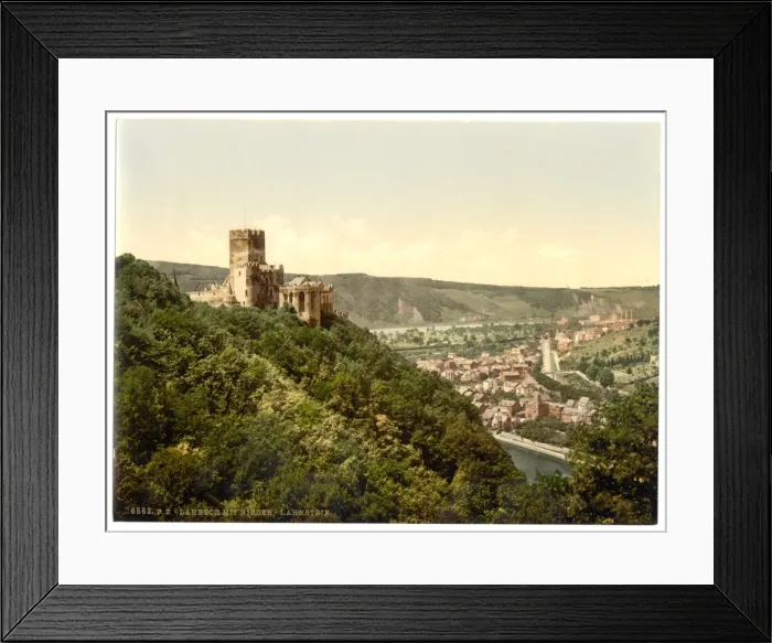 Framed Print : Lahneck and Nieder-Lahnstein Castle, Hesse-Nassau, Germany Framed Print : Lahneck and Nieder-Lahnstein Castle, Hesse-Nassau, Germany