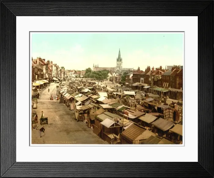 Framed Print : The market, Yarmouth, England Framed Print : The market, Yarmouth, England