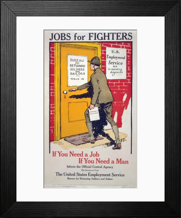 Framed Print : Jobs for fighters - If you need a job, if you need a man, in Framed Print : Jobs for fighters - If you need a job, if you need a man, in