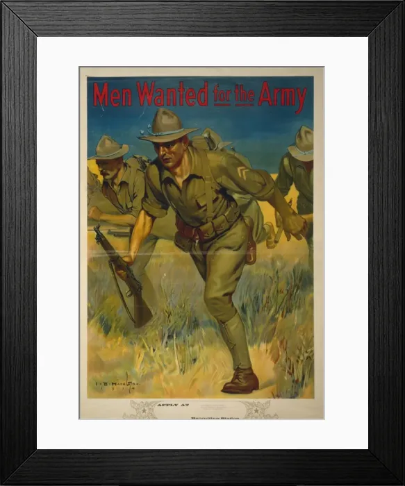 Framed Print : Men wanted for the Army