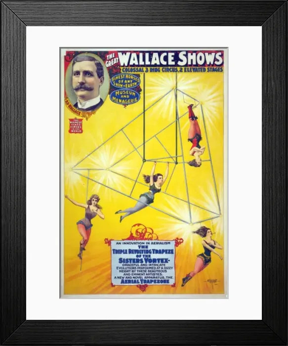 Framed Print : The great Wallace shows An innovation in aerialism, the trip Framed Print : The great Wallace shows An innovation in aerialism, the trip