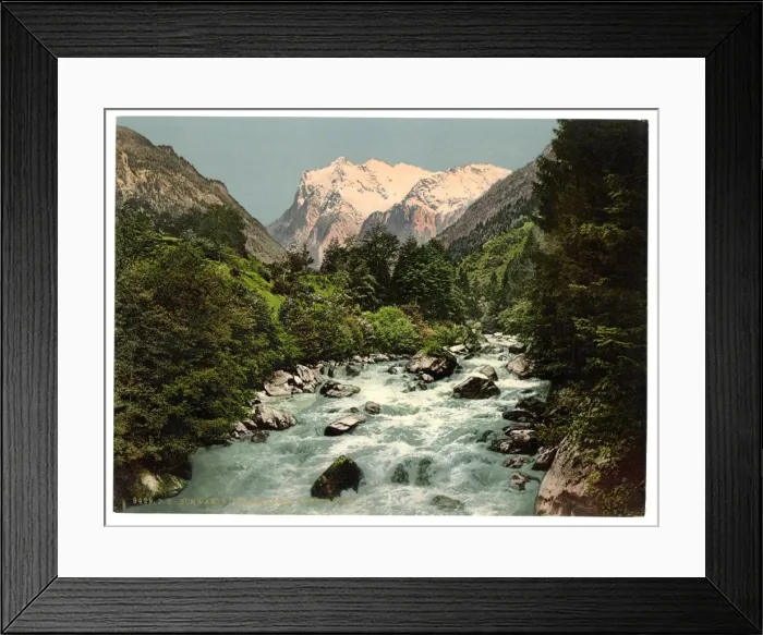 Framed Print : Lutschinen and Wetterhorn, Bernese Oberland, Switzerland Framed Print : Lutschinen and Wetterhorn, Bernese Oberland, Switzerland