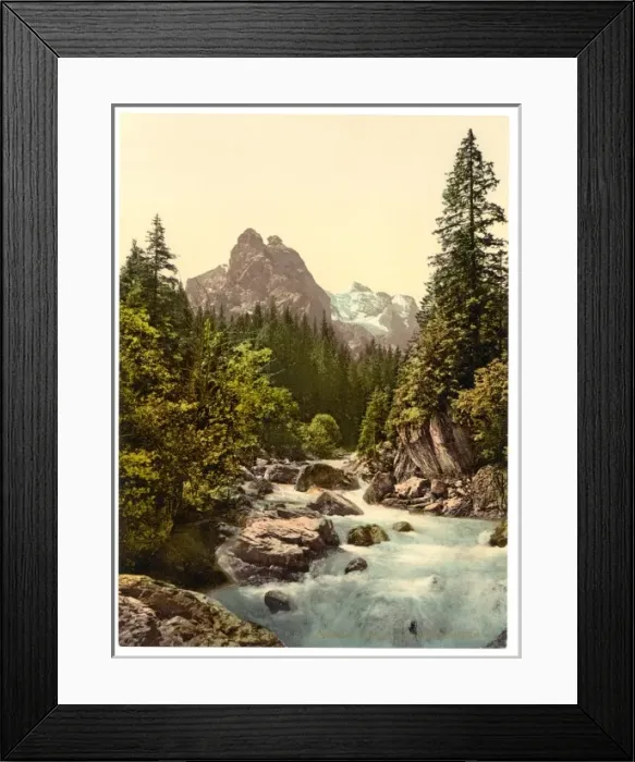 Framed Print : Rosenlaui, well and Wetterhorn, Bernese Oberland, Switzerlan Framed Print : Rosenlaui, well and Wetterhorn, Bernese Oberland, Switzerlan