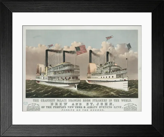 Framed Print : Grandest palace drawing room steamers in the world, Drew Framed Print : Grandest palace drawing room steamers in the world, Drew