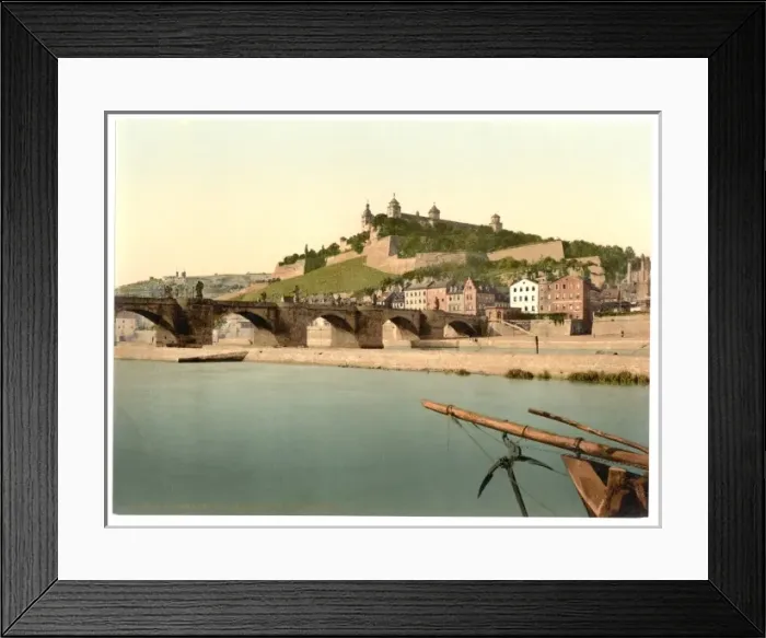 Framed Print : Fort and old bridge, Wurzburg, Bavaria, Germany Framed Print : Fort and old bridge, Wurzburg, Bavaria, Germany