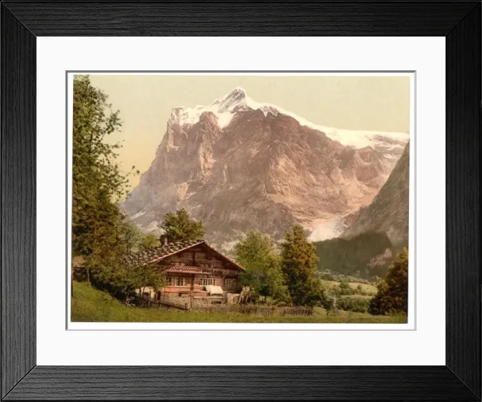 Framed Print : Grindelwald, chalet and Mount Wetterhorn, Bernese Oberland Framed Print : Grindelwald, chalet and Mount Wetterhorn, Bernese Oberland