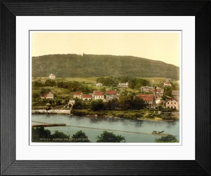 Framed Print : Der Klut & Die Weser, Hameln, Hanover, Germany Der Klut & Di