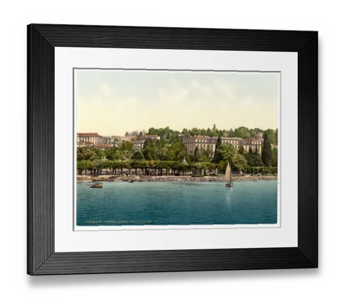 Framed Print : Ouchy, Hotel Beaurivage, Geneva Lake, Switzerland Framed Print : Ouchy, Hotel Beaurivage, Geneva Lake, Switzerland