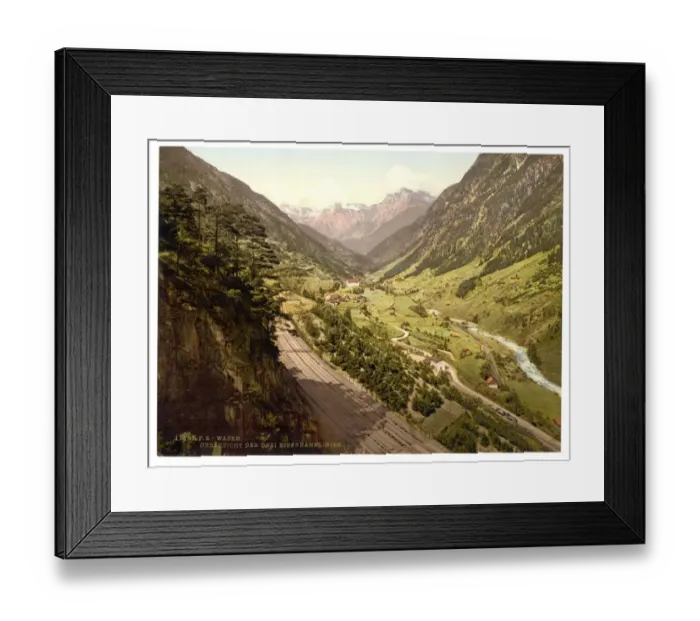 Framed Print : Wassen, view of the Three Tracks, St. Gotthard Railway, Swit Framed Print : Wassen, view of the Three Tracks, St. Gotthard Railway, Swit