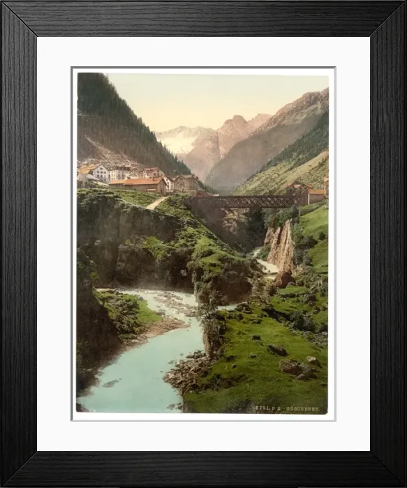 Framed Print : Goschenen and the Damma Glacier, St. Gotthard Railway, Switz Framed Print : Goschenen and the Damma Glacier, St. Gotthard Railway, Switz