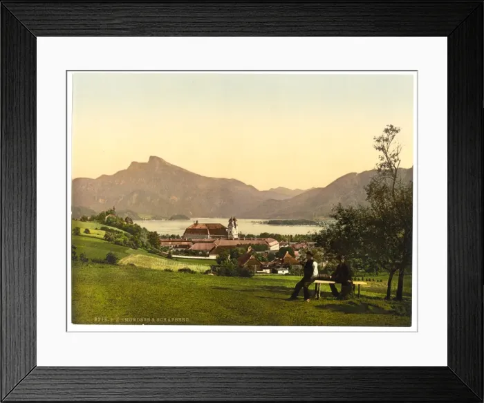 Framed Print : Mondsee and Schafberg, Upper Austria, Austro-Hungary Framed Print : Mondsee and Schafberg, Upper Austria, Austro-Hungary