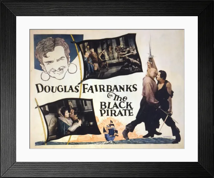 Framed Print : Douglas Fairbanks in the black pirate Framed Print : Douglas Fairbanks in the black pirate