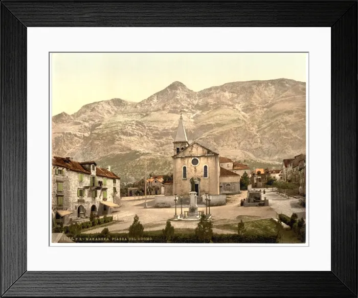 Framed Print : Makarska, Cathedral Square, Dalmatia, Austro-Hungary Framed Print : Makarska, Cathedral Square, Dalmatia, Austro-Hungary