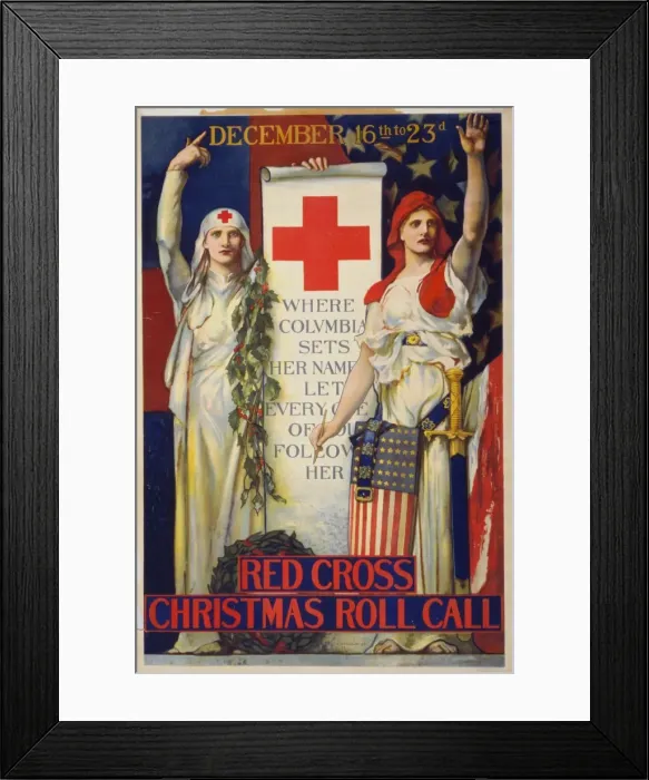 Framed Print : Red Cross Christmas roll call December 16th to 23rd Framed Print : Red Cross Christmas roll call December 16th to 23rd