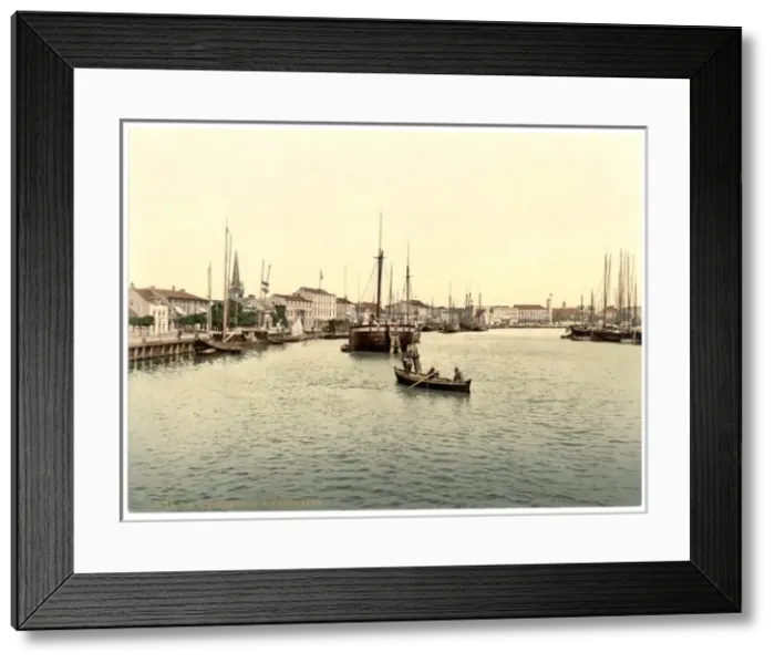 Framed Print : Inner harbor, Swinemunde, Pommeraina, Germany (i. e. Swinouj Framed Print : Inner harbor, Swinemunde, Pommeraina, Germany (i. e. Swinouj
