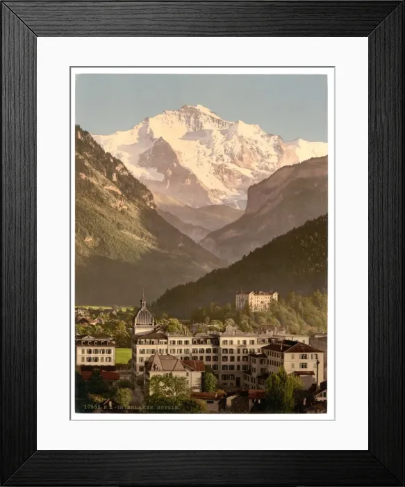 Framed Print : Interlaken, hotels, Bernese Oberland, Switzerland Framed Print : Interlaken, hotels, Bernese Oberland, Switzerland