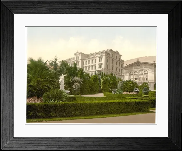 Framed Print : Abbazia, Hotel Stephanie and park, Istria, Austro-Hungary Framed Print : Abbazia, Hotel Stephanie and park, Istria, Austro-Hungary