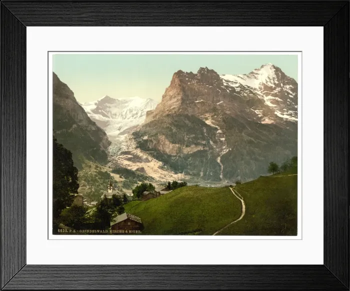 Framed Print : Grindelwald, church and Eiger, Bernese Oberland, Switzerland Framed Print : Grindelwald, church and Eiger, Bernese Oberland, Switzerland