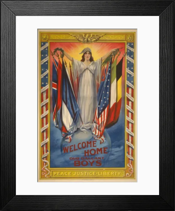 Framed Print : Welcome home our gallant boys