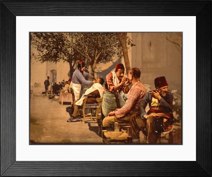 Framed Print : Barbers near Seraskierrat (i. e. Seraskerat) Constantinople Framed Print : Barbers near Seraskierrat (i. e. Seraskerat) Constantinople