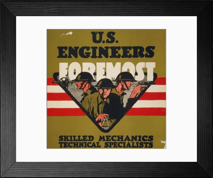 Framed Print : US Engineers - Foremost Skilled mechanics, technical special Framed Print : US Engineers - Foremost Skilled mechanics, technical special