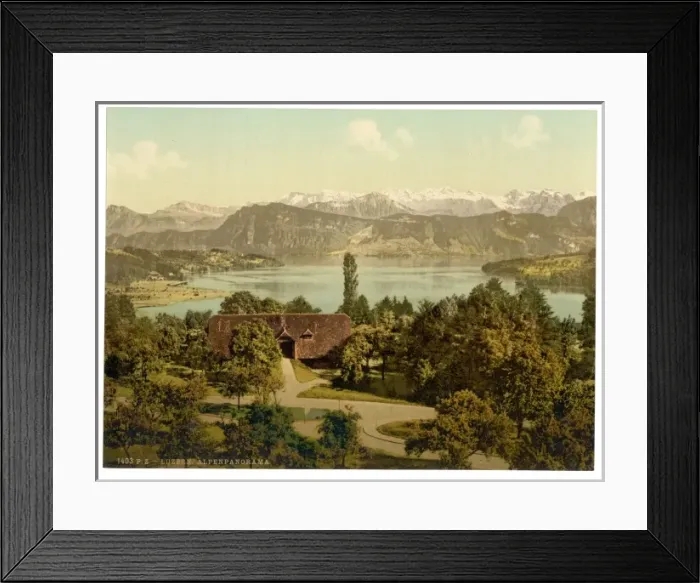 Framed Print : View of the southern chain of Alps, with the Titlis from Dre Framed Print : View of the southern chain of Alps, with the Titlis from Dre
