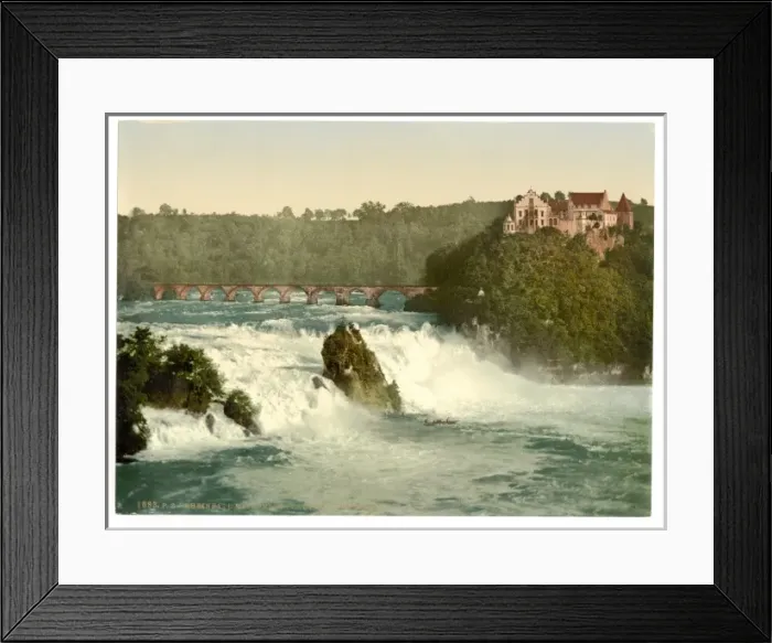 Framed Print : The Falls of the Rhine, with the Laufen Castle, Schaffhausen Framed Print : The Falls of the Rhine, with the Laufen Castle, Schaffhausen