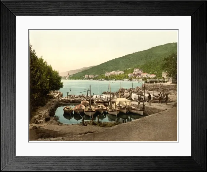 Framed Print : Abbazia, small harbor, Istria, Austro-Hungary Framed Print : Abbazia, small harbor, Istria, Austro-Hungary