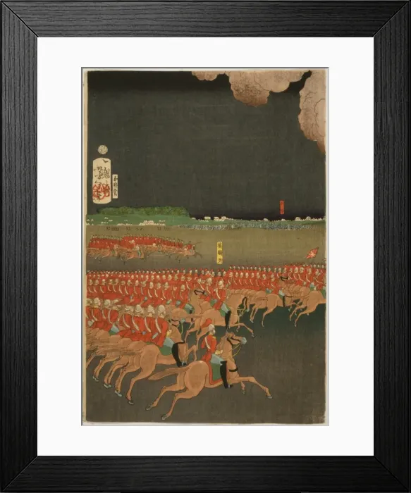 Framed Print : Military maneuvers of French and English troops Framed Print : Military maneuvers of French and English troops