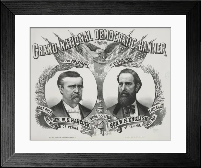 Framed Print : Grand national Democratic banner: 1880 Framed Print : Grand national Democratic banner: 1880