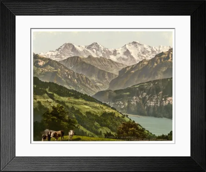 Framed Print : Beatenburg (i. e. Beatenberg), view of Jungfrau, Monch and E Framed Print : Beatenburg (i. e. Beatenberg), view of Jungfrau, Monch and E