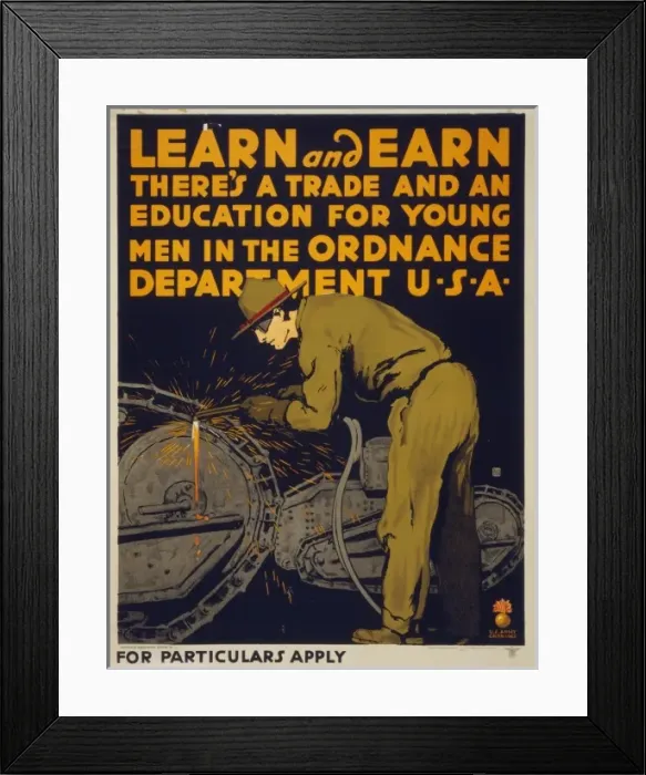 Framed Print : Learn and earn Theres a trade and an education for young me Framed Print : Learn and earn Theres a trade and an education for young me