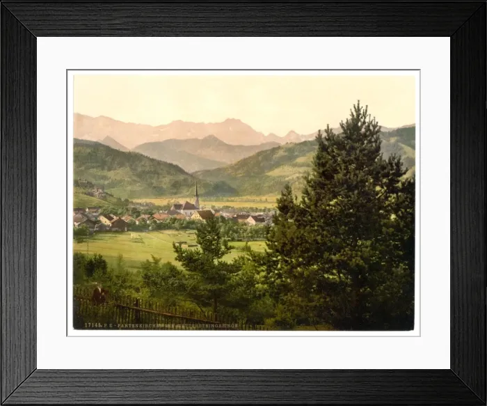 Framed Print : Partenkirchen with Wettersteingebirge, Upper Bavaria, German Framed Print : Partenkirchen with Wettersteingebirge, Upper Bavaria, German