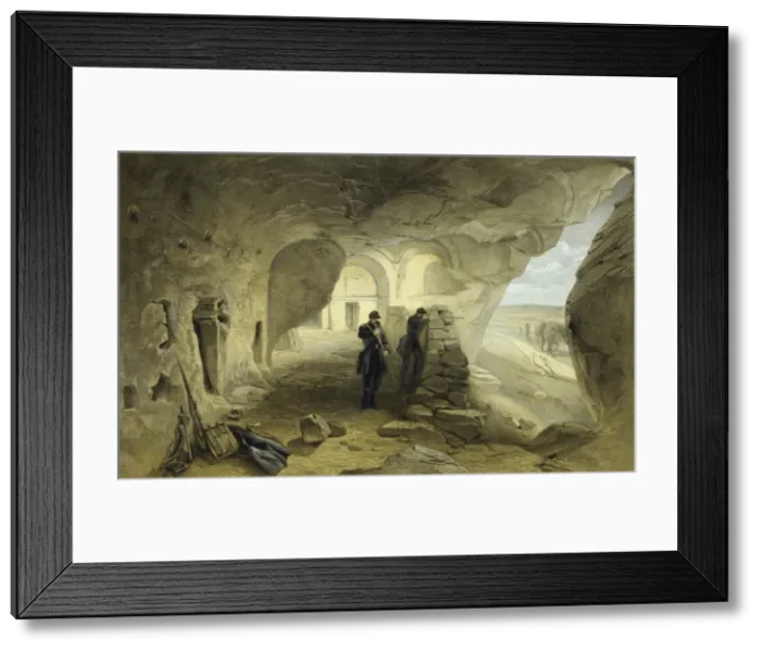 Framed Print : Excavated church in the caverns at Inkermann, looking west Framed Print : Excavated church in the caverns at Inkermann, looking west