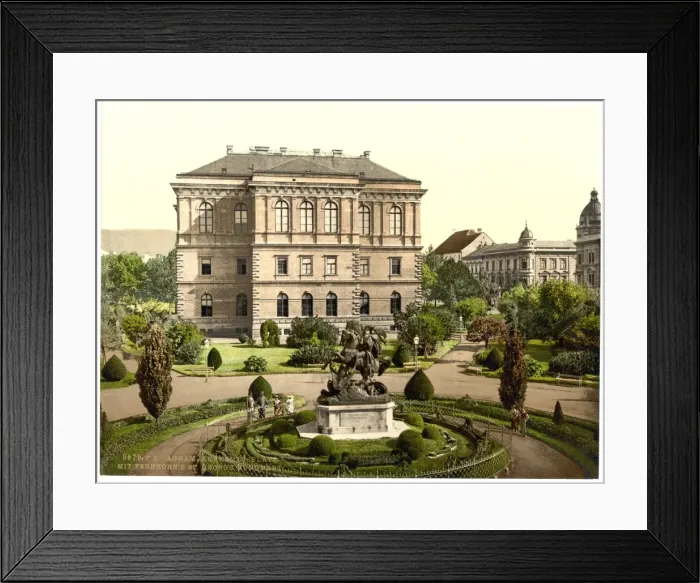 Framed Print : Agram, Academy Palace, with St. George Monument, by Fernkorn Framed Print : Agram, Academy Palace, with St. George Monument, by Fernkorn