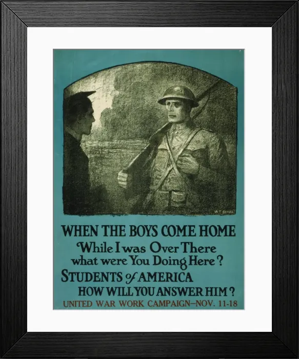Framed Print : When the boys come home While I was over there what were you Framed Print : When the boys come home While I was over there what were you