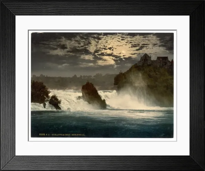 Framed Print : The Falls of the Rhine, by moonlight, Schaffhausen, Switzerl Framed Print : The Falls of the Rhine, by moonlight, Schaffhausen, Switzerl