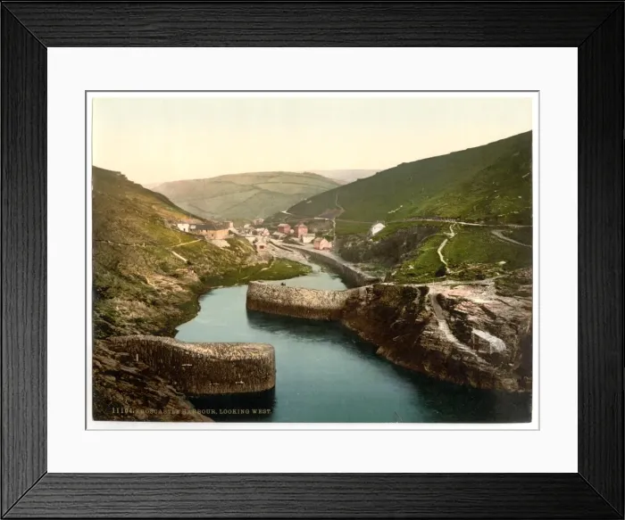 Framed Print : Boscastle, harbor looking west, Cornwall, England Framed Print : Boscastle, harbor looking west, Cornwall, England
