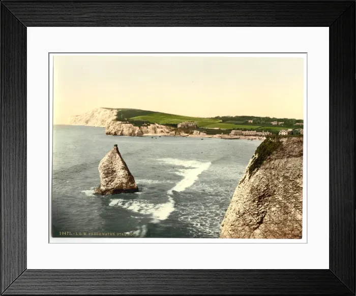 Framed Print : Freshwater Bay and Stag Rock, Isle of Wight, England Framed Print : Freshwater Bay and Stag Rock, Isle of Wight, England