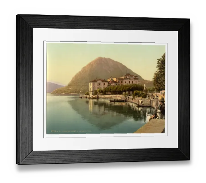 Framed Print : Lugano, the quay, and San Salvatore, Tessin, Switzerland Framed Print : Lugano, the quay, and San Salvatore, Tessin, Switzerland