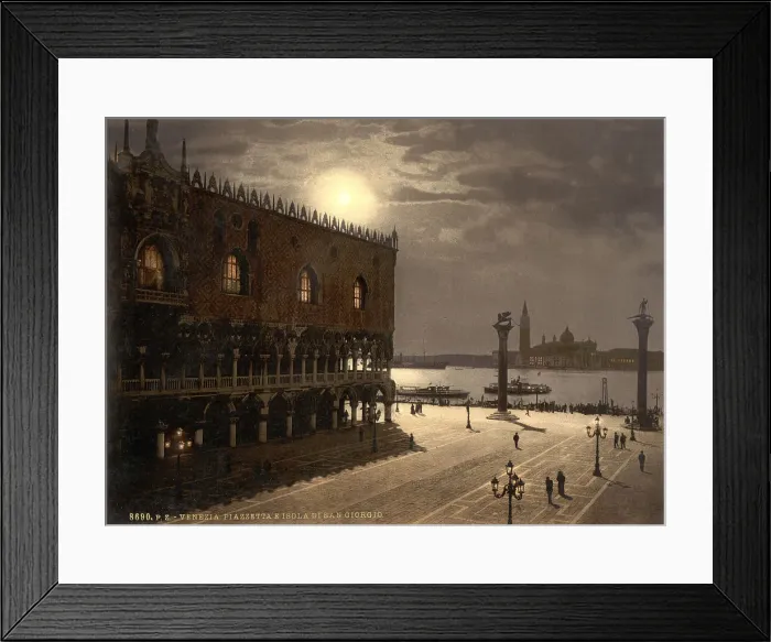 Framed Print : Piazzetta and San Georgio by moonlight, Venice, Italy Framed Print : Piazzetta and San Georgio by moonlight, Venice, Italy