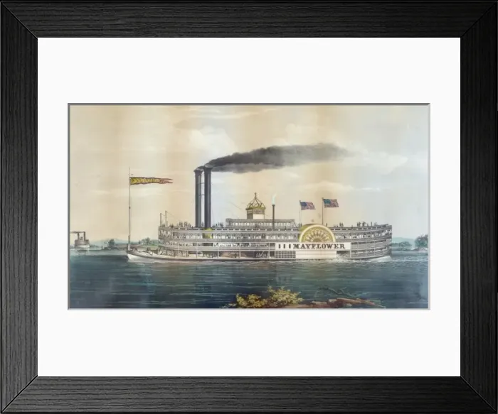 Framed Print : High pressure steamboat Mayflower first class packet between Framed Print : High pressure steamboat Mayflower first class packet between