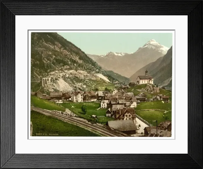 Framed Print : Wassen, and Middle Maienreuss Bridge, St. Gotthard, Switzerl Framed Print : Wassen, and Middle Maienreuss Bridge, St. Gotthard, Switzerl