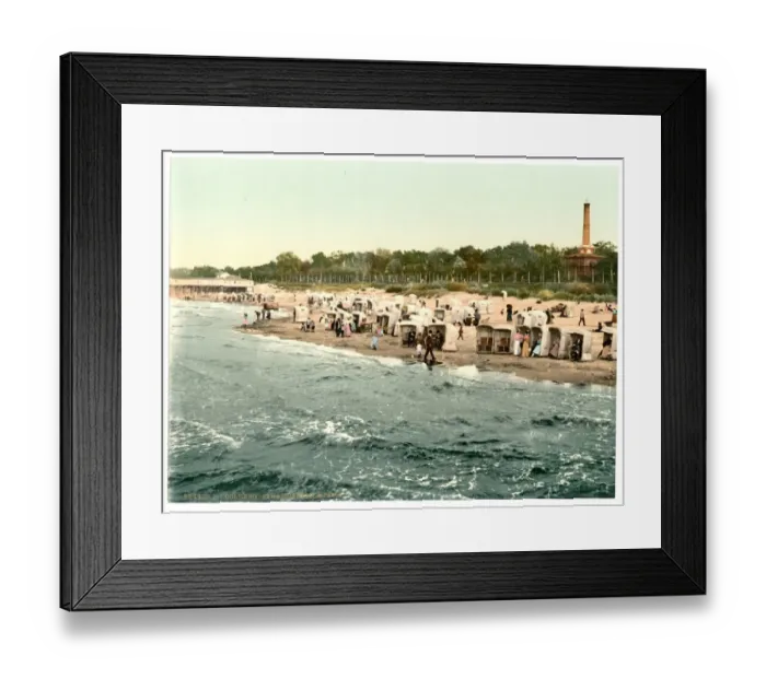 Framed Print : Beach and park, Colberg, Pommeraina, Germany (i. e. Kolobrzeg Framed Print : Beach and park, Colberg, Pommeraina, Germany (i. e. Kolobrzeg