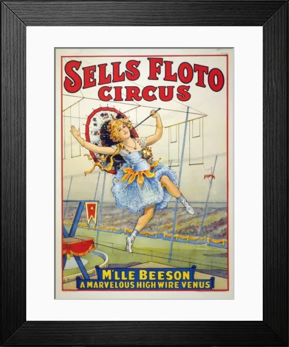 Framed Print : Sells Floto circus M lle Beeson, a marvelous high wire Venus Framed Print : Sells Floto circus M lle Beeson, a marvelous high wire Venus