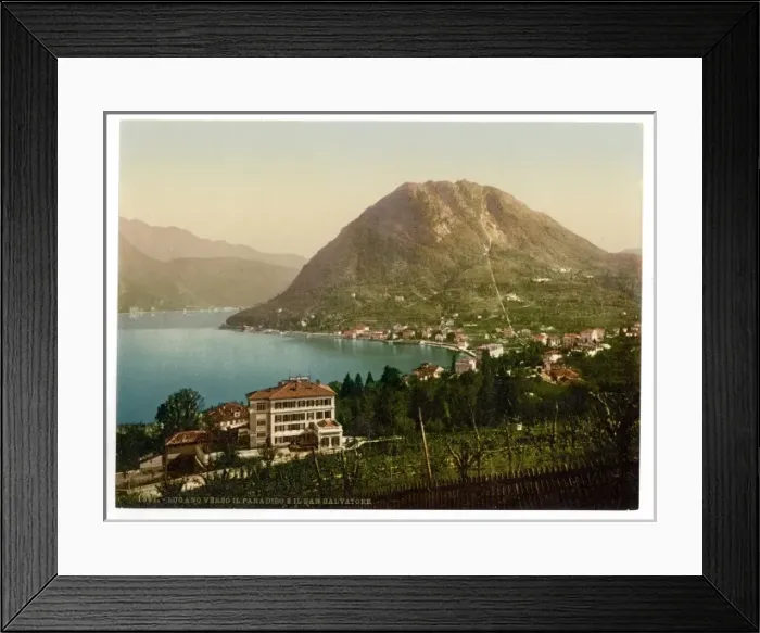 Framed Print : San Salvatore and Paradiso, Tessin, Switzerland Framed Print : San Salvatore and Paradiso, Tessin, Switzerland